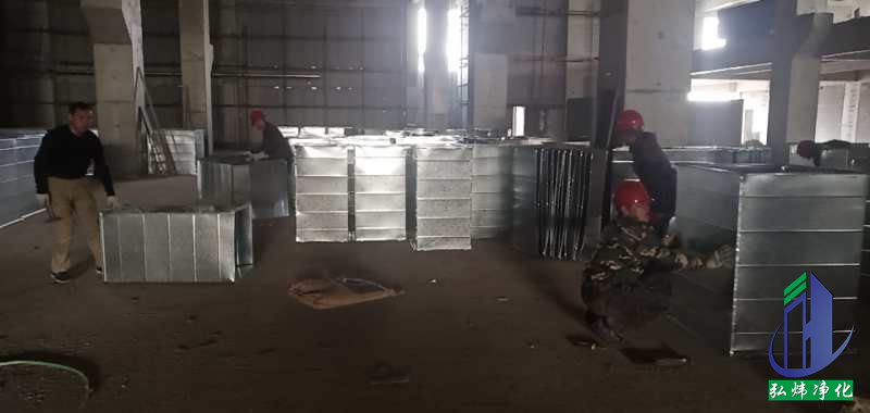 無塵車間裝修風(fēng)管拼接